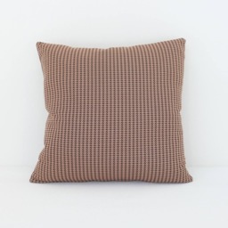 Vintage Dog Tooth Cushion Handmade Pink Brown Geometric Pattern - thumbnail 2
