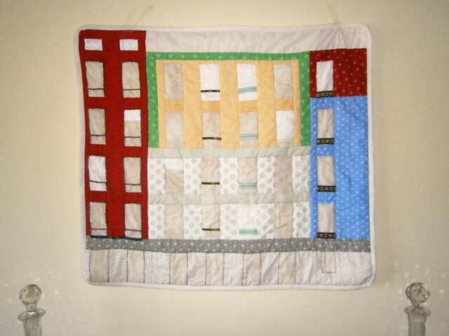 Patchwork, Fabric Painting, Wall Decoration, Hanging, Pamplona Fa??ade - image 1