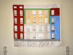 Patchwork, Fabric Painting, Wall Decoration, Hanging, Pamplona Fa??ade - thumbnail 1