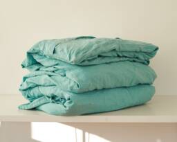 Emerald Linen Duvet Cover European Bedding, Custom Sizes