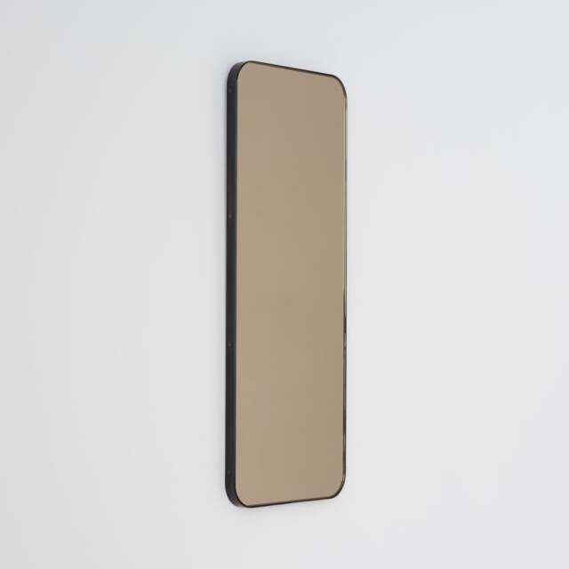 Quadris??? Rectangular Bronze Tinted Minimalist Mirror With Patina Frame - Xl - image 1