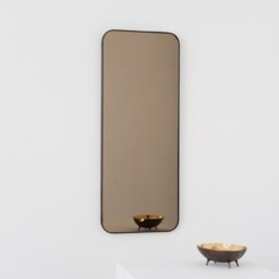 Quadris??? Rectangular Bronze Tinted Minimalist Mirror With Patina Frame - Xl - thumbnail 2