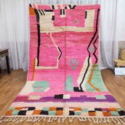 Handmade Boujaad Wool Rug - Multicolored Moroccan Berber Bohemian Carpet - thumbnail 3