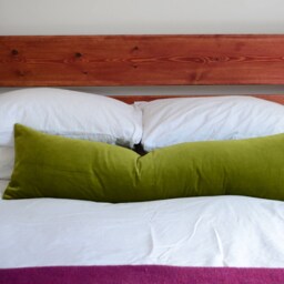 Olive Green Velvet Lumbar Pillow - Heavy Cotton Cushion - 12 X 42 Inches - thumbnail 4