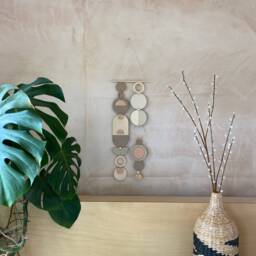 Neutral Modern Wall Art - Geometric Artwork Minimal Home Decor New Unique Centre Piece Long Tapestry Wood - thumbnail 4