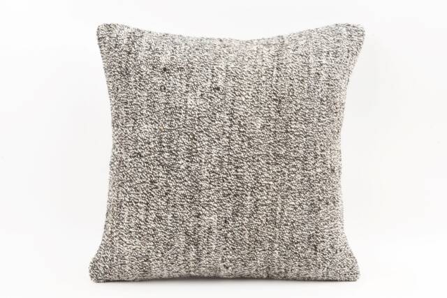 Handmade Turkish Kilim Pillow Embroidered Wool Cushion - 18''x18'' - image 1