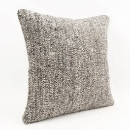 Handmade Turkish Kilim Pillow Embroidered Wool Cushion - 18''x18'' - thumbnail 3