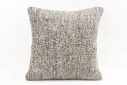 Handmade Turkish Kilim Pillow Embroidered Wool Cushion - 18''x18'' - thumbnail 1