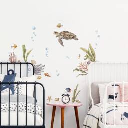 Sea Life Turtle & Fish Wall Decals, Plastic-Free Kids Room Wall Stickers - thumbnail 2