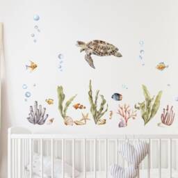 Sea Life Turtle & Fish Wall Decals, Plastic-Free Kids Room Wall Stickers - thumbnail 3