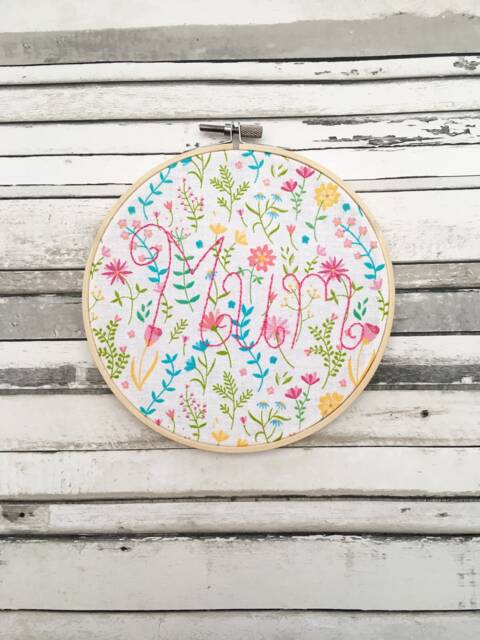 Mum Embroidery Hoop Wall Art, Mother's Day Gift, Embroidered Decoration - image 1