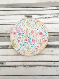 Mum Embroidery Hoop Wall Art, Mother's Day Gift, Embroidered Decoration - thumbnail 1