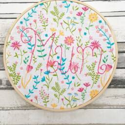 Mum Embroidery Hoop Wall Art, Mother's Day Gift, Embroidered Decoration - thumbnail 2