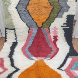 Custom Boujad Wool Rug - Authentic Multicolored Moroccan Carpet - thumbnail 3