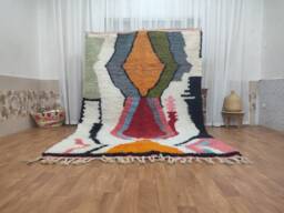 Custom Boujad Wool Rug - Authentic Multicolored Moroccan Carpet - thumbnail 1