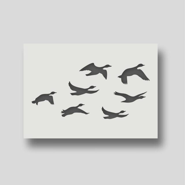 Flying Duck Stencils - Flock Of Reusable Decorative For Wall Art, Home D??cor, & Arts & Crafts. Various Size Options - image 1