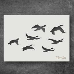 Flying Duck Stencils - Flock Of Reusable Decorative For Wall Art, Home D??cor, & Arts & Crafts. Various Size Options - thumbnail 3