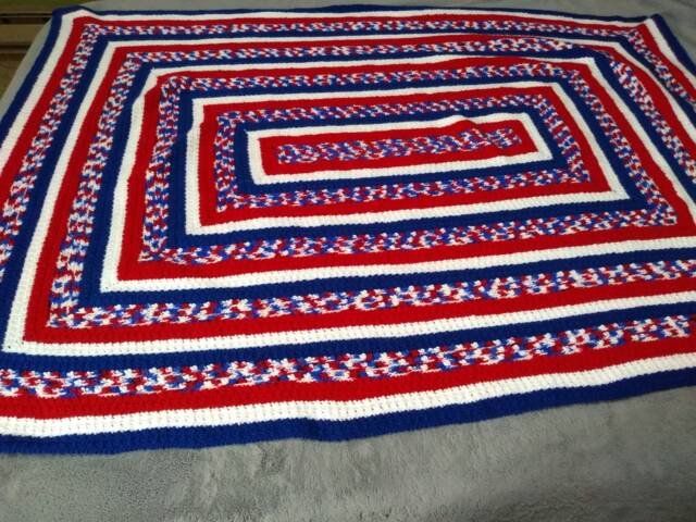 America Large Crocheted Throw Blanket - image 1