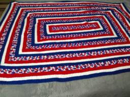 America Large Crocheted Throw Blanket