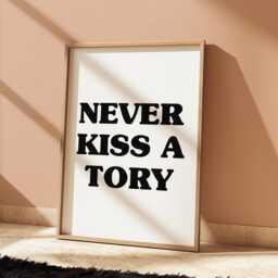 Never Kiss A Tory Print Retro Groovy Feminist Wall Art - thumbnail 1