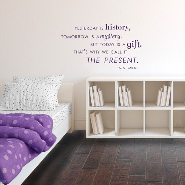 Tomorrow Is A Gift Inspirational Quote A.a. Milne - Wall Decal Custom Vinyl Art Stickers - image 1