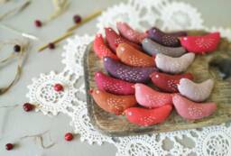 Birds Ornaments - Red, Pink, Orange, Purple. A Set Of 10 Birds, Ornaments, Hanging Birds