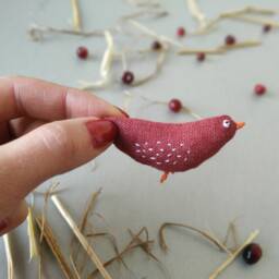 Birds Ornaments - Red, Pink, Orange, Purple. A Set Of 10 Birds, Ornaments, Hanging Birds - thumbnail 3
