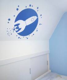 Space Rocket Wall Sticker, Art, Decal, Decal - thumbnail 1