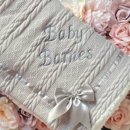 Personalised Baby Blanket Grey Bubble/Knit Soft Embroidered Boy Girl Gift New Baby - thumbnail 3
