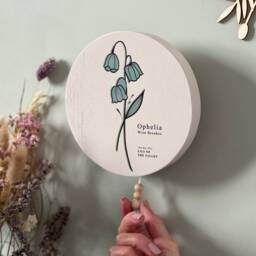 Personalised Birth Flower Musical Wall Hanging - Pull String Music Box New Baby Or Christening Gift Worldwide Shipping - thumbnail 2