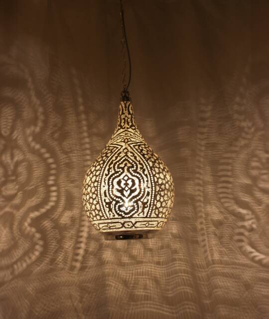 Moroccan Brass Pendant Light, Handmade Oriental Hanging Lamp, Gold Lampshade, Home Decor Lighting & Ceiling Light - image 1