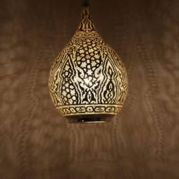 Moroccan Brass Pendant Light, Handmade Oriental Hanging Lamp, Gold Lampshade, Home Decor Lighting & Ceiling Light - thumbnail 2