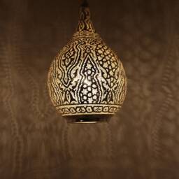 Moroccan Brass Pendant Light, Handmade Oriental Hanging Lamp, Gold Lampshade, Home Decor Lighting & Ceiling Light - thumbnail 3