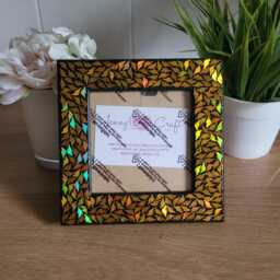 Gold Lightening Strike Confetti Square Photo Frame 4 X Inches - thumbnail 1