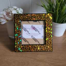 Gold Lightening Strike Confetti Square Photo Frame 4 X Inches - thumbnail 3