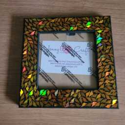 Gold Lightening Strike Confetti Square Photo Frame 4 X Inches - thumbnail 2