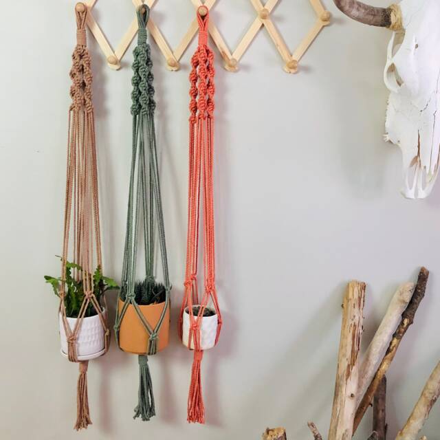Boho Indoor Plant Hanger, Macrame Hanger For Medium & Large Pots, Spiral Top Plants - image 1