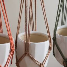 Boho Indoor Plant Hanger, Macrame Hanger For Medium & Large Pots, Spiral Top Plants - thumbnail 2