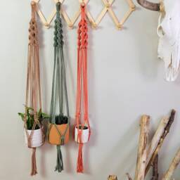 Boho Indoor Plant Hanger, Macrame Hanger For Medium & Large Pots, Spiral Top Plants