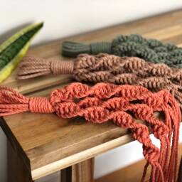 Boho Indoor Plant Hanger, Macrame Hanger For Medium & Large Pots, Spiral Top Plants - thumbnail 3