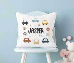 Personalised Car Cushion, Themed Nursery Scandi Nursery, New Baby Gift, Little Boys Room, Bedroom Decor, Name - thumbnail 1