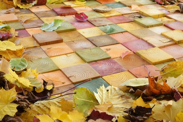 Reclaimed Wood Wall Art Autumn Leaves, Organic Decor - image 1