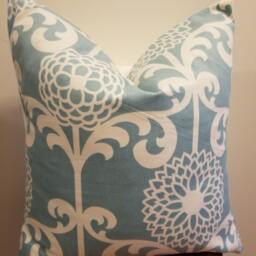 Fun Floret Pillow Cover Blue Floral Cotton Sateen Throw - thumbnail 4