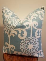 Fun Floret Pillow Cover Blue Floral Cotton Sateen Throw - thumbnail 1