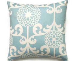 Fun Floret Pillow Cover Blue Floral Cotton Sateen Throw - thumbnail 2