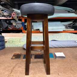 Modern High Bar Stool With Real Leather Top - thumbnail 4