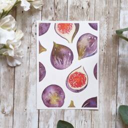 Figs Original Watercolour Print - Hand Painted Fruit Pattern Wall Art Home Decor Eco Friendly Plastic Free Gift A5 Or A4 - thumbnail 3