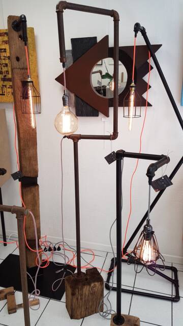 Raw Wood Lighting Lamp Design Loft Vintage Edison Indus Style Rusty - image 1