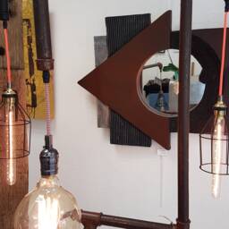 Raw Wood Lighting Lamp Design Loft Vintage Edison Indus Style Rusty - thumbnail 2