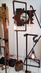 Raw Wood Lighting Lamp Design Loft Vintage Edison Indus Style Rusty - thumbnail 1